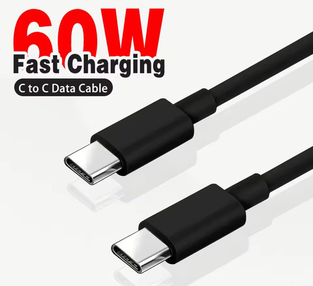 LOTE 10 x CABLE 1M TIPO C - TIPO C 60W