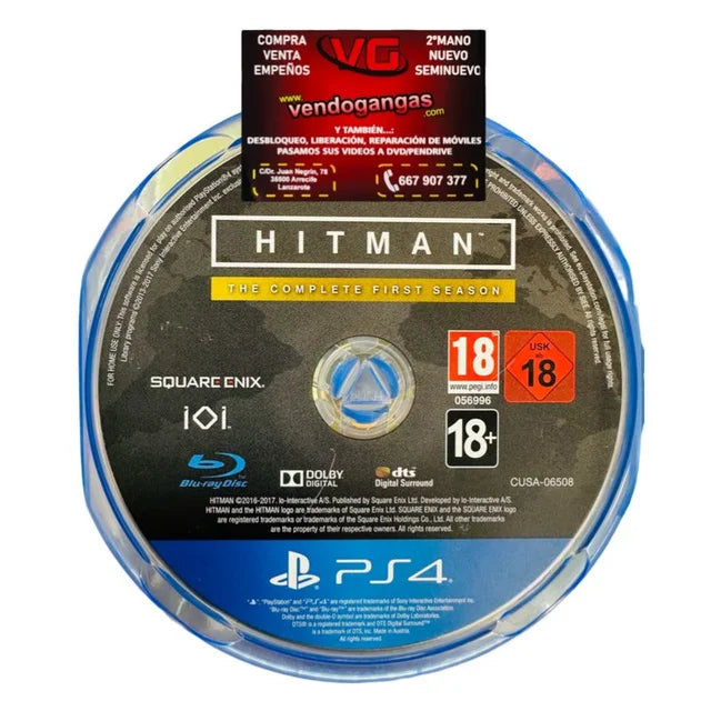 HITMAN SONY PS4 SIN CARÁTULA